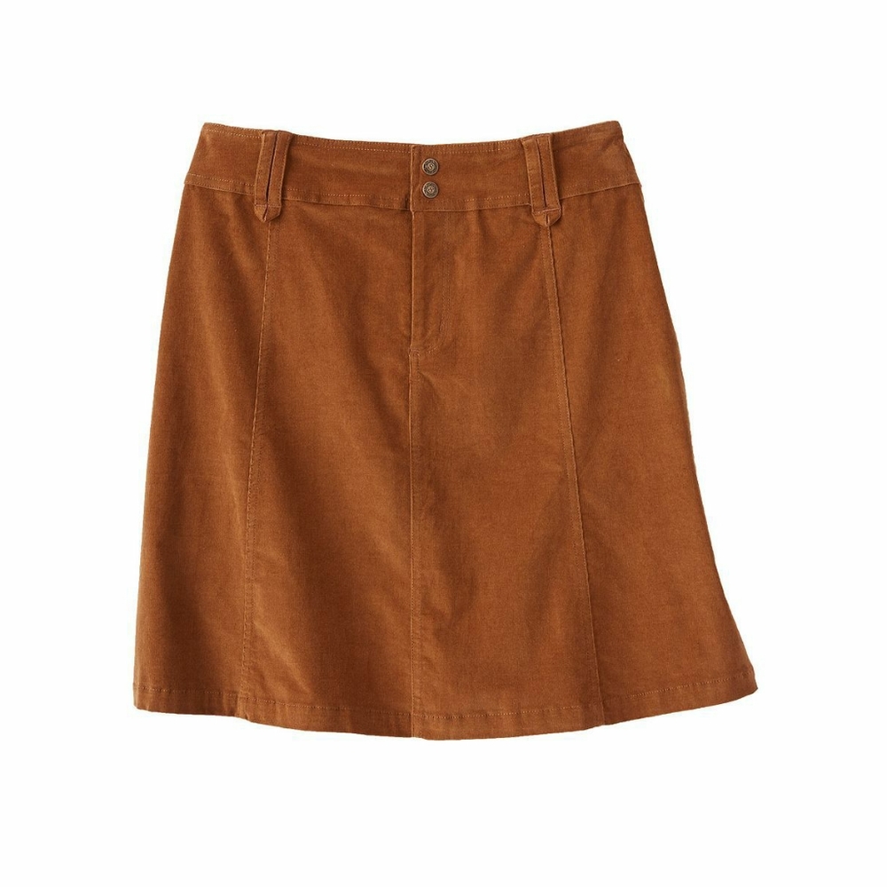 Sahailie Cascade Corduroy skirt in brown - Picture 2 of 6